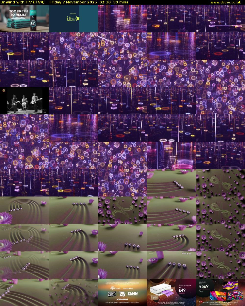 Unwind With ITV (ITV4) Friday 7 November 2025 02:30 - 03:00