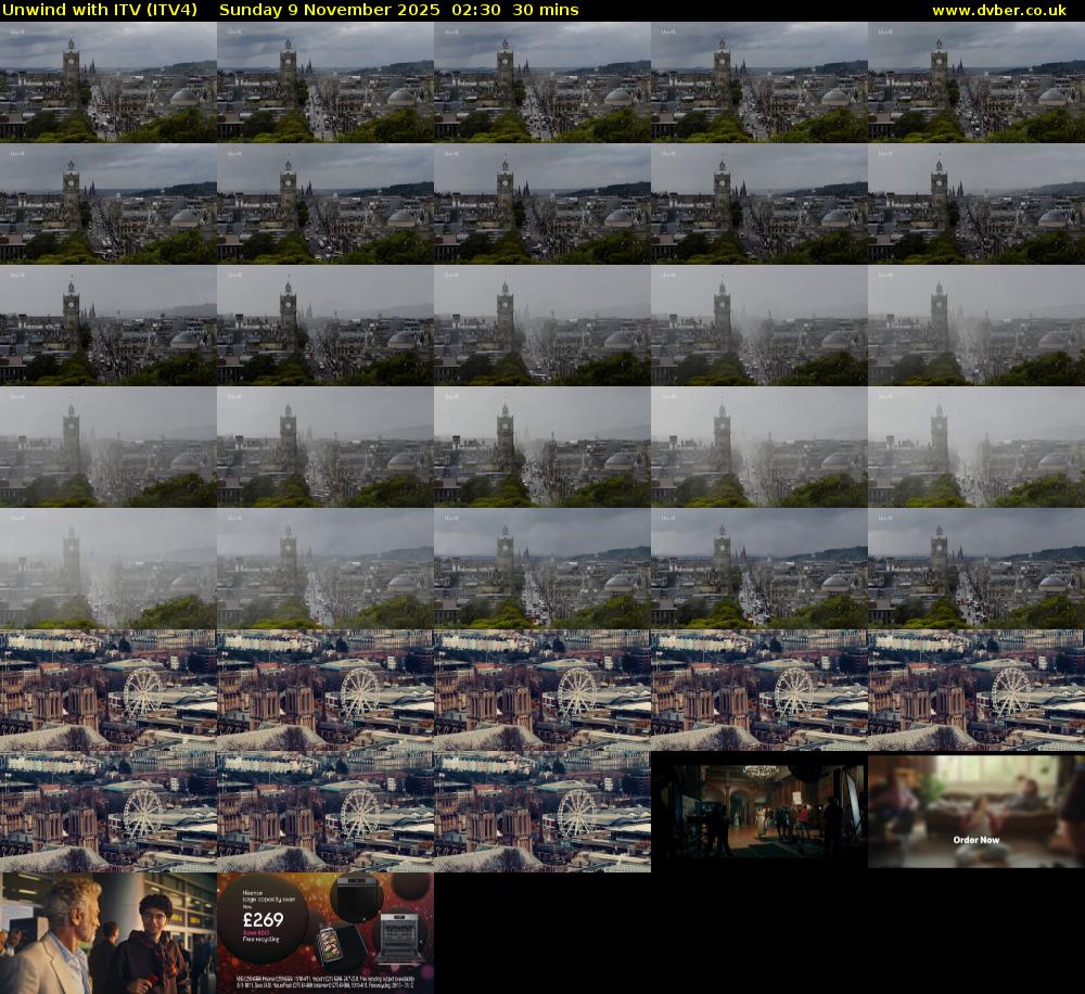 Unwind With ITV (ITV4) Sunday 9 November 2025 02:30 - 03:00