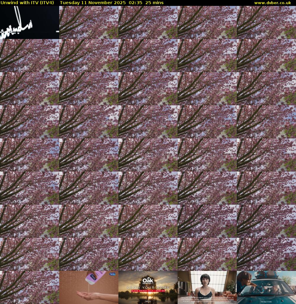 Unwind With ITV (ITV4) Tuesday 11 November 2025 02:35 - 03:00