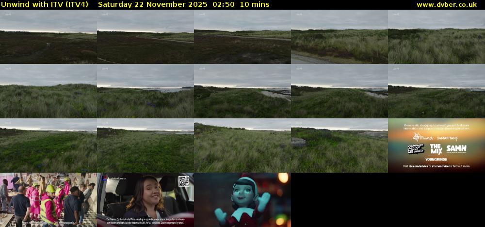 Unwind With ITV (ITV4) Saturday 22 November 2025 02:50 - 03:00