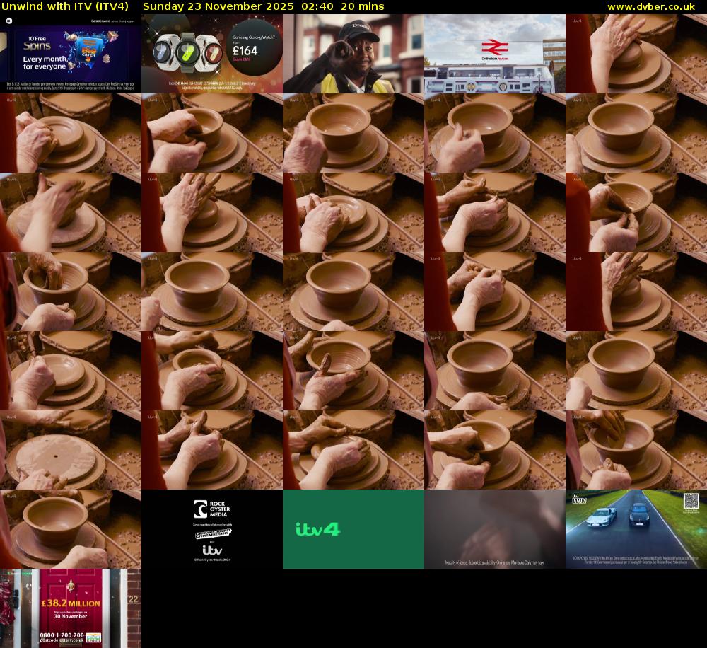 Unwind With ITV (ITV4) Sunday 23 November 2025 02:40 - 03:00