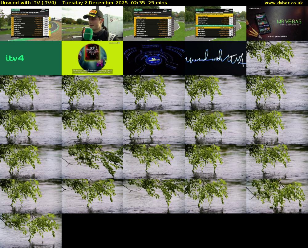 Unwind With ITV (ITV4) Tuesday 2 December 2025 02:35 - 03:00