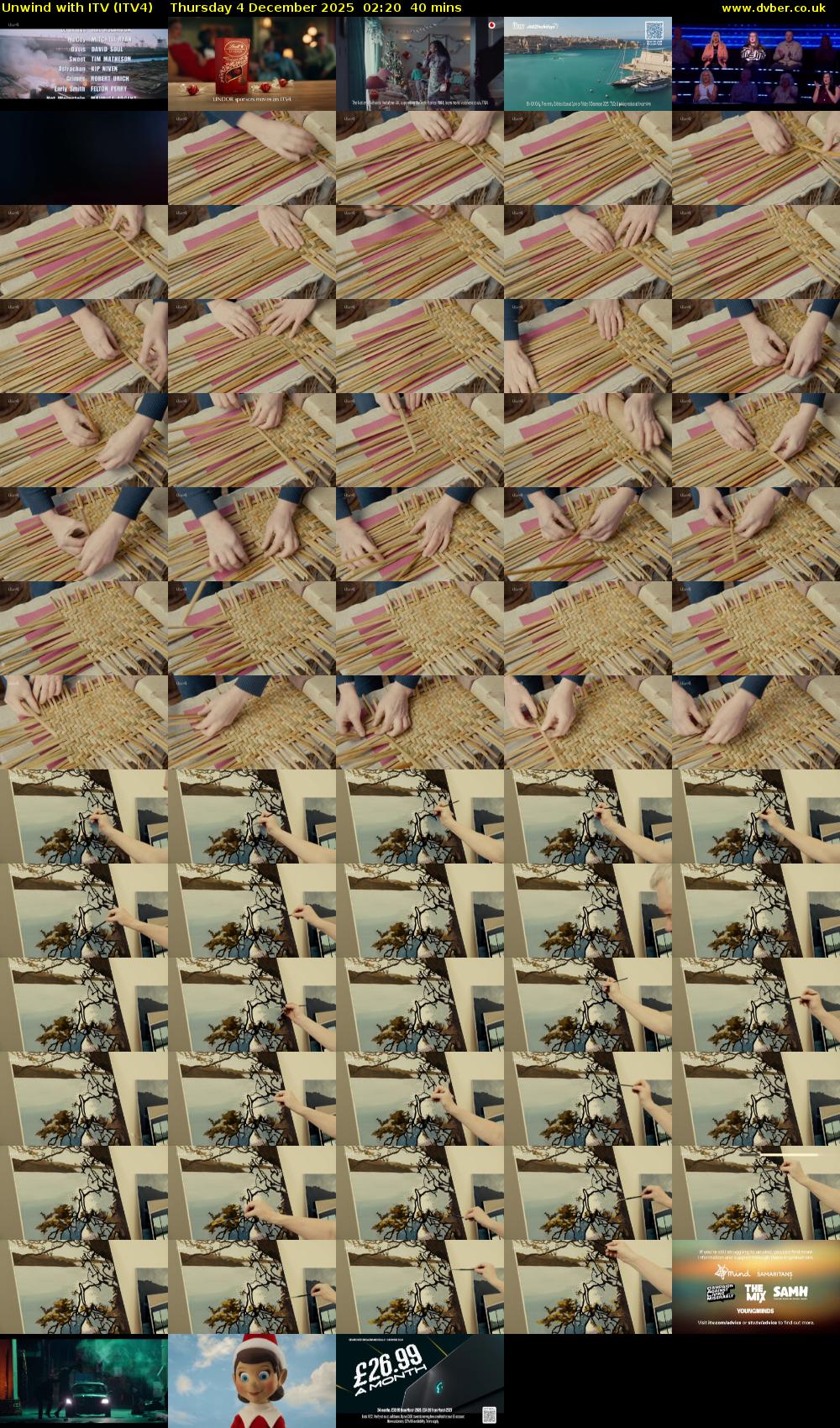 Unwind With ITV (ITV4) Thursday 4 December 2025 02:20 - 03:00