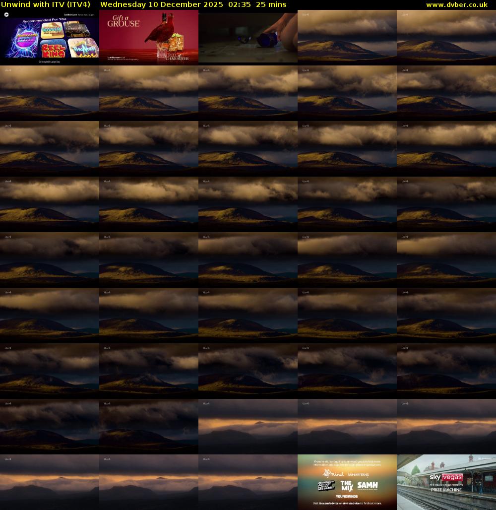 Unwind With ITV (ITV4) Wednesday 10 December 2025 02:35 - 03:00