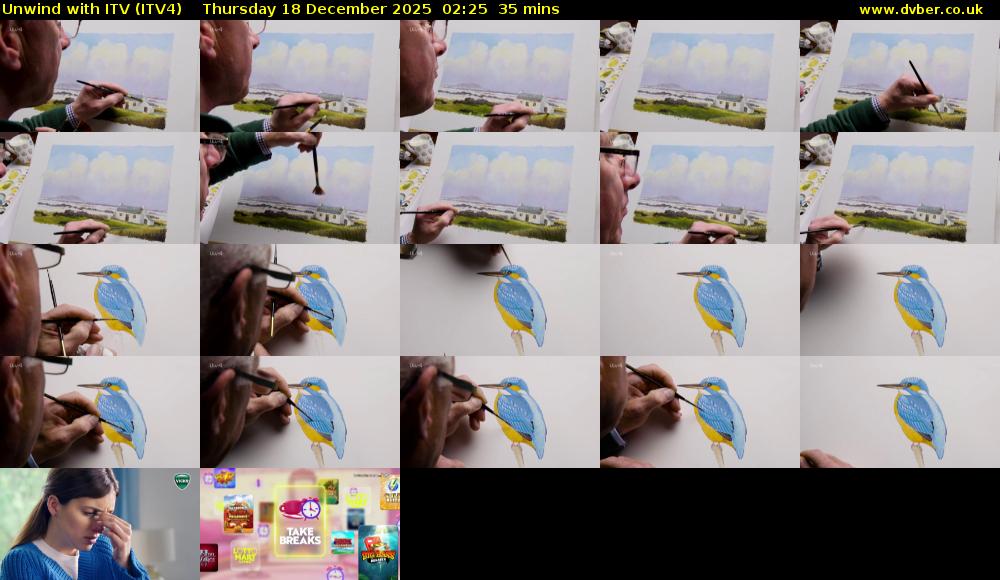 Unwind With ITV (ITV4) Thursday 18 December 2025 02:25 - 03:00