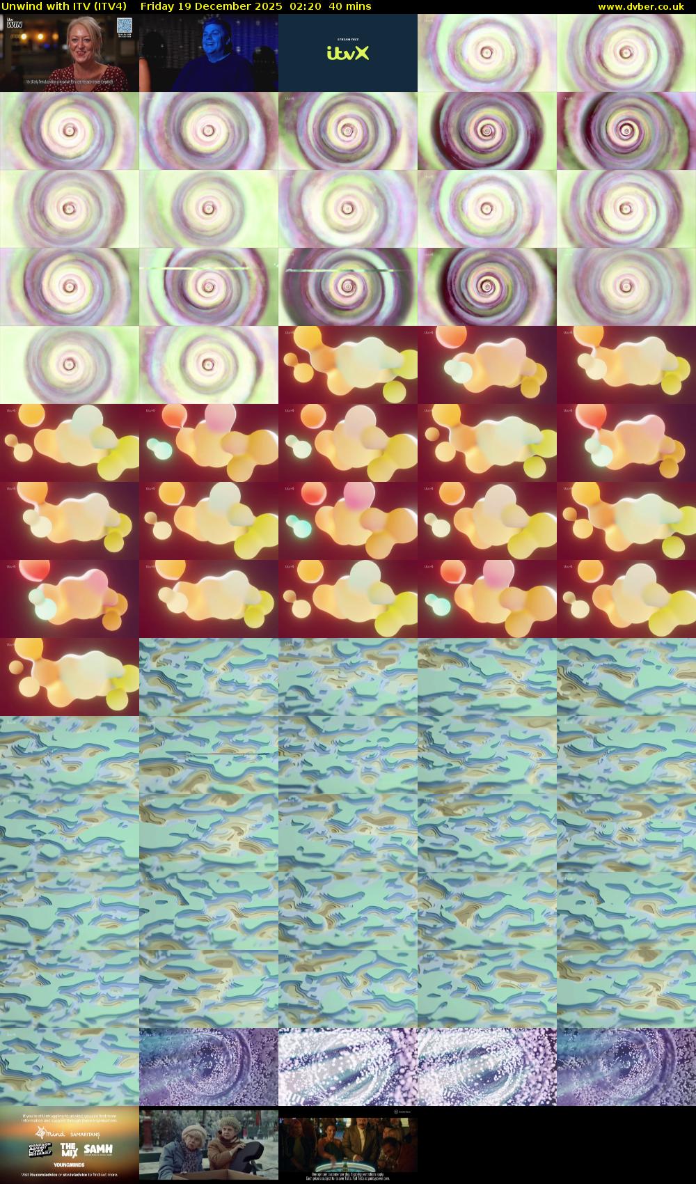 Unwind With ITV (ITV4) Friday 19 December 2025 02:20 - 03:00