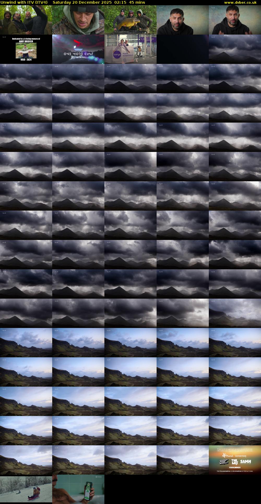 Unwind With ITV (ITV4) Saturday 20 December 2025 02:15 - 03:00