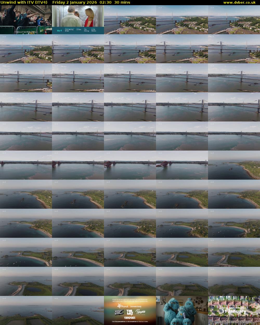 Unwind With ITV (ITV4) Friday 2 January 2026 02:30 - 03:00