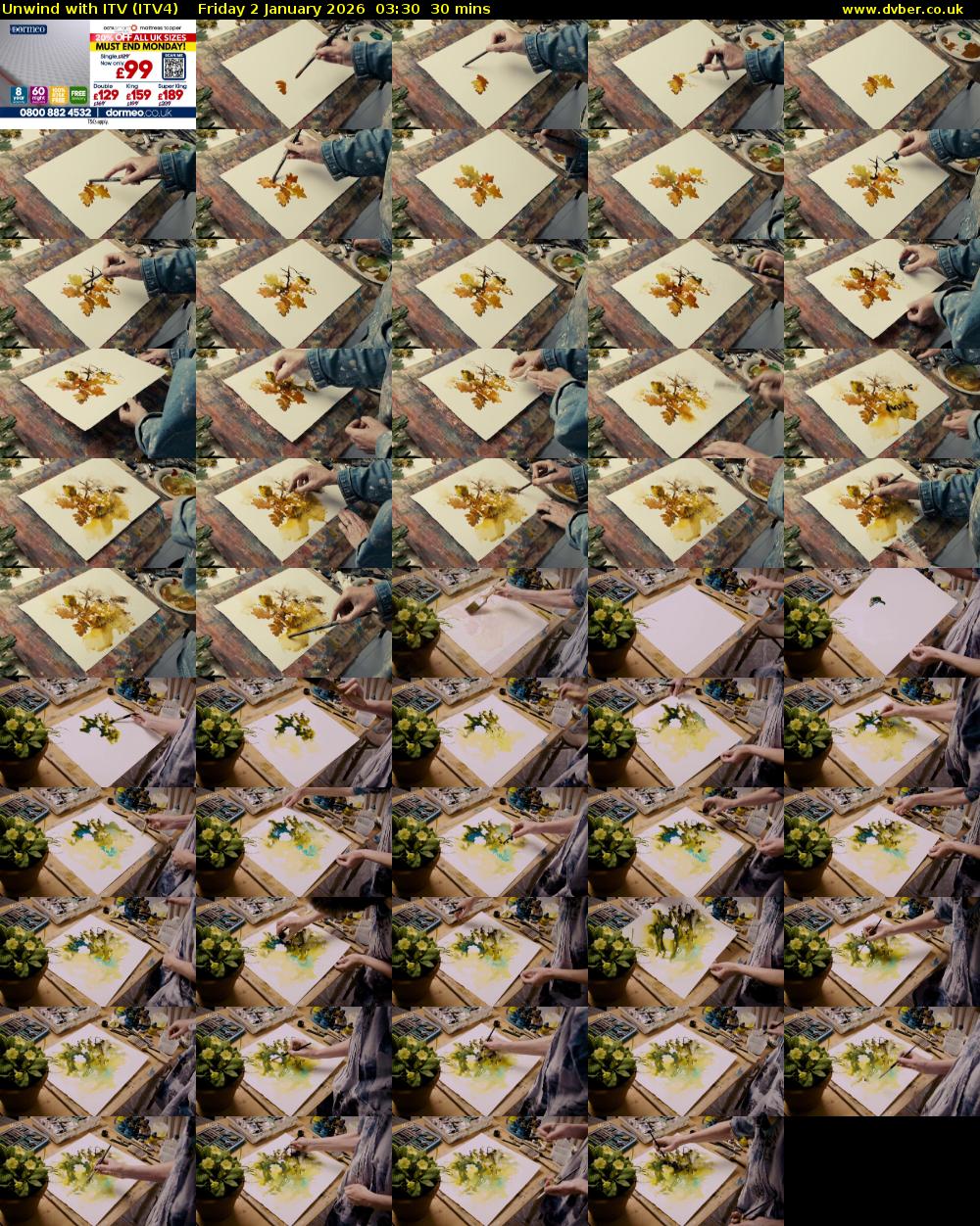 Unwind With ITV (ITV4) Friday 2 January 2026 03:30 - 04:00