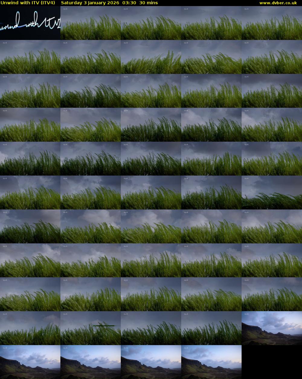 Unwind With ITV (ITV4) Saturday 3 January 2026 03:30 - 04:00