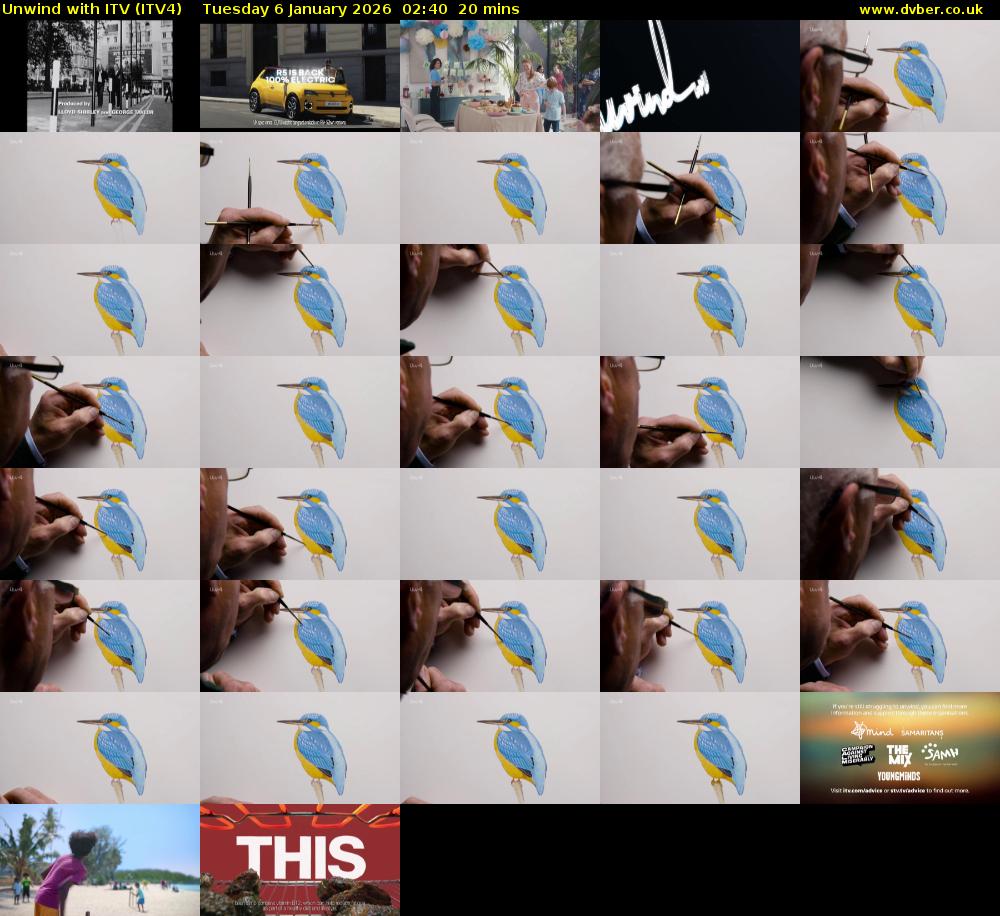 Unwind With ITV (ITV4) Tuesday 6 January 2026 02:40 - 03:00