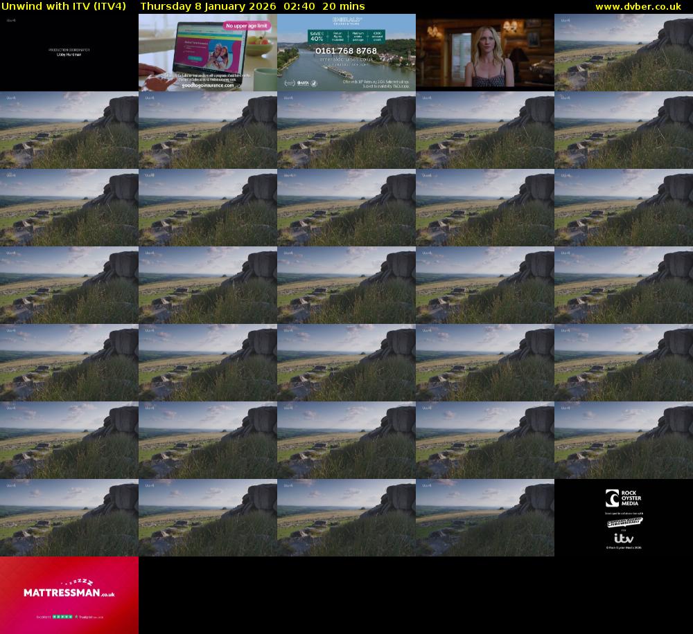 Unwind With ITV (ITV4) Thursday 8 January 2026 02:40 - 03:00