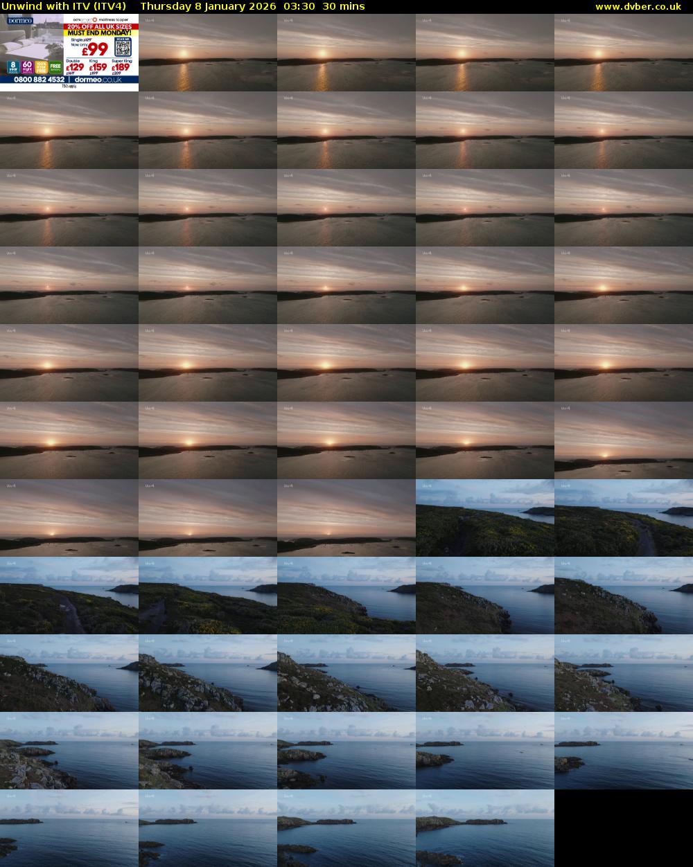 Unwind With ITV (ITV4) Thursday 8 January 2026 03:30 - 04:00