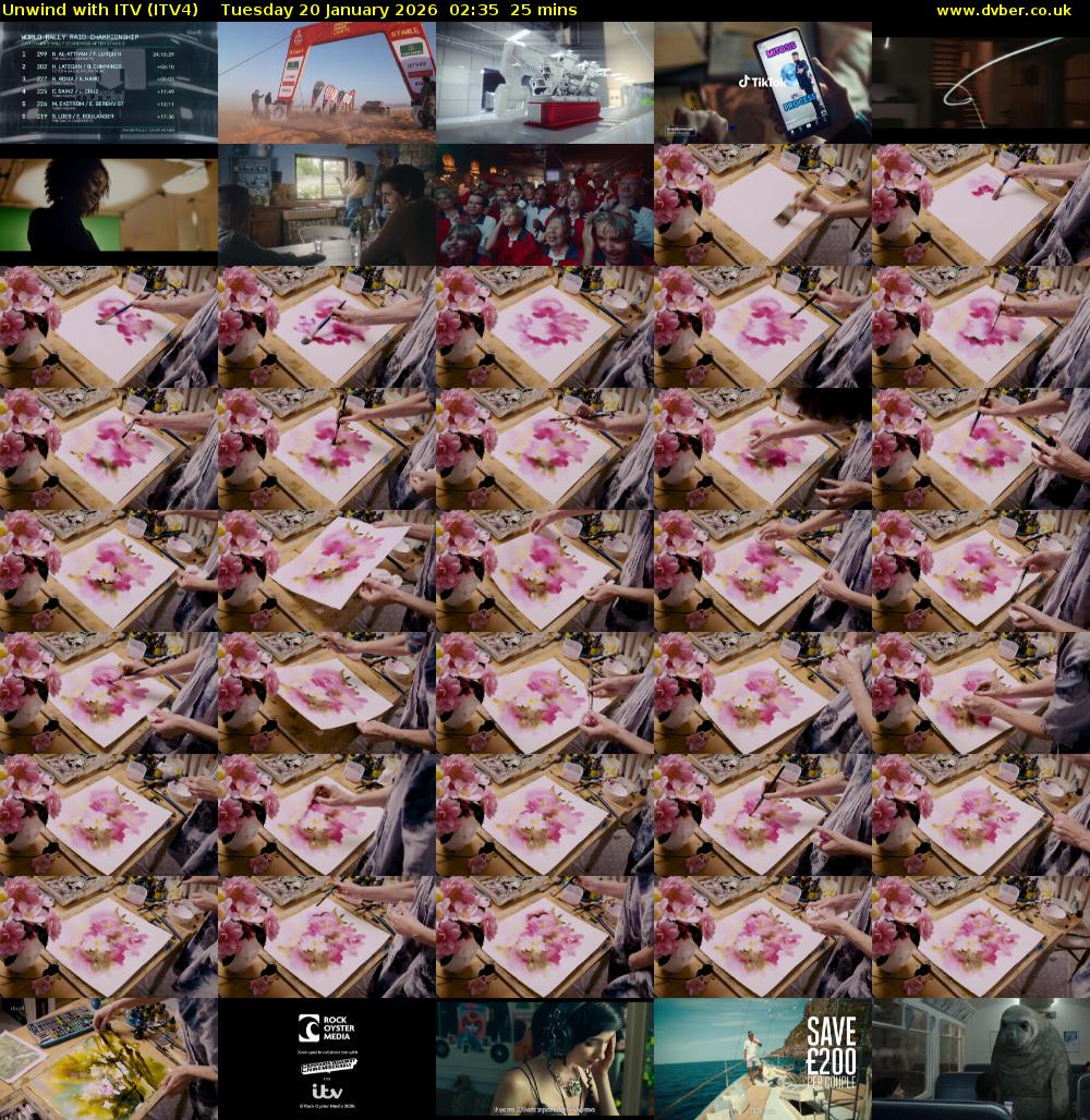 Unwind With ITV (ITV4) Tuesday 20 January 2026 02:35 - 03:00