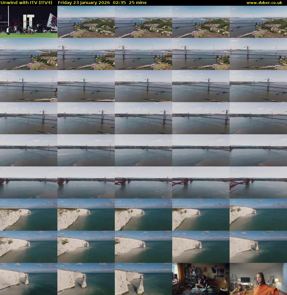 Unwind With ITV (ITV4) Friday 23 January 2026 02:35 - 03:00