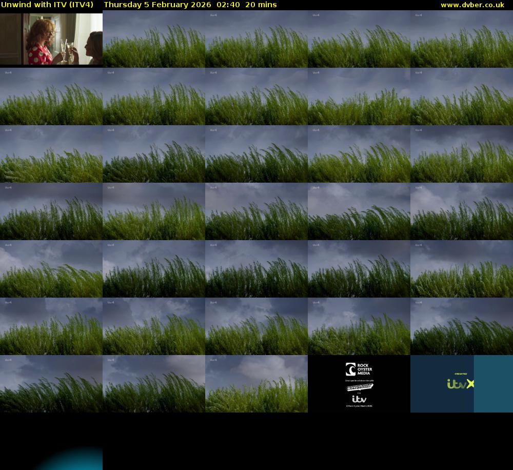 Unwind With ITV (ITV4) Thursday 5 February 2026 02:40 - 03:00