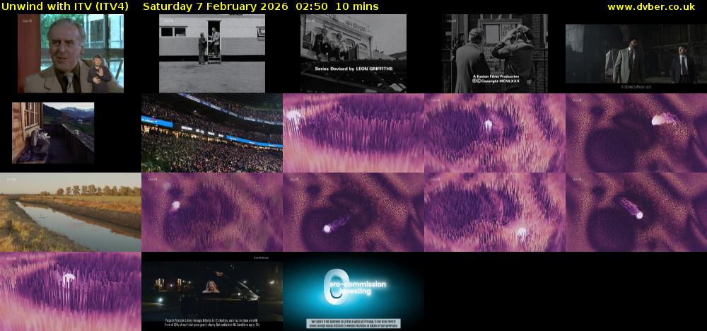 Unwind With ITV (ITV4) Saturday 7 February 2026 02:50 - 03:00