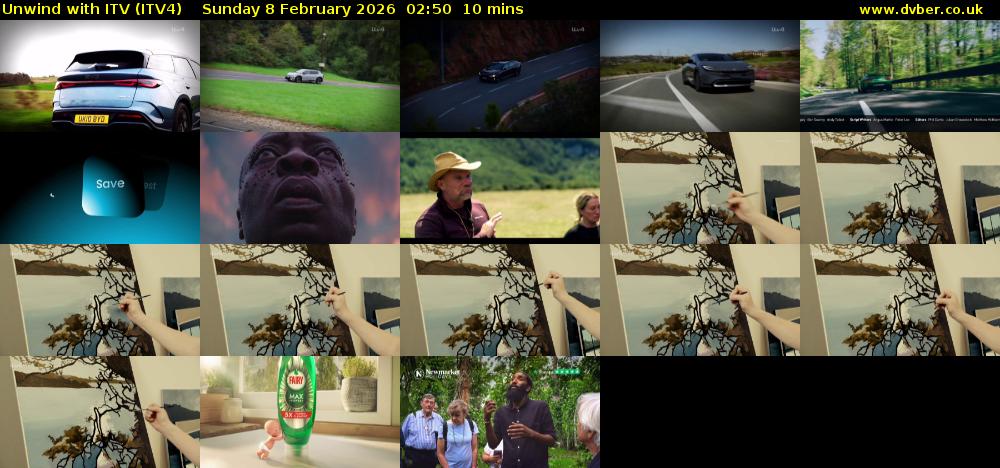 Unwind With ITV (ITV4) Sunday 8 February 2026 02:50 - 03:00