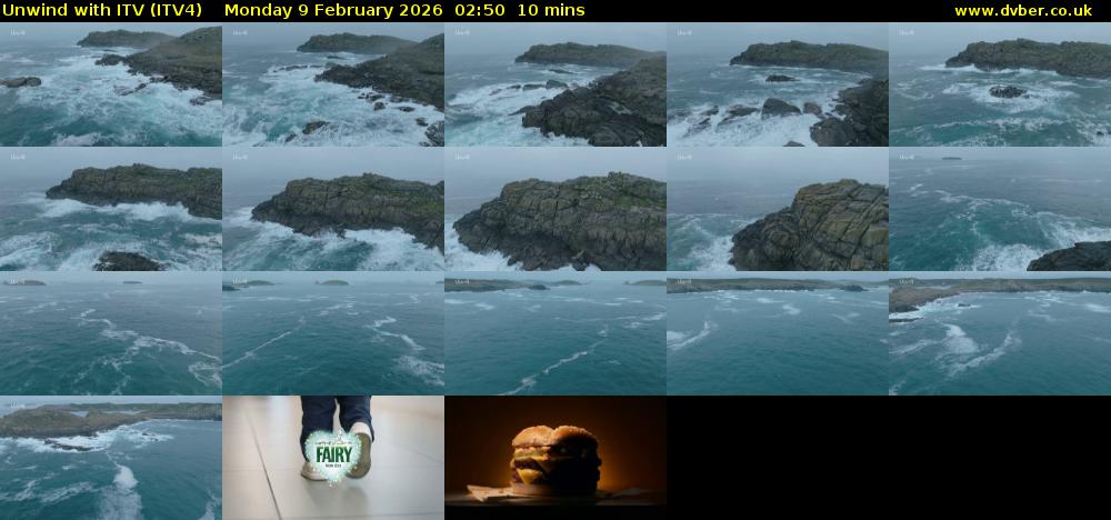 Unwind With ITV (ITV4) Monday 9 February 2026 02:50 - 03:00