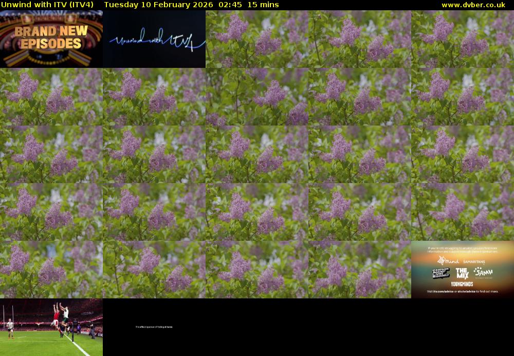 Unwind With ITV (ITV4) Tuesday 10 February 2026 02:45 - 03:00