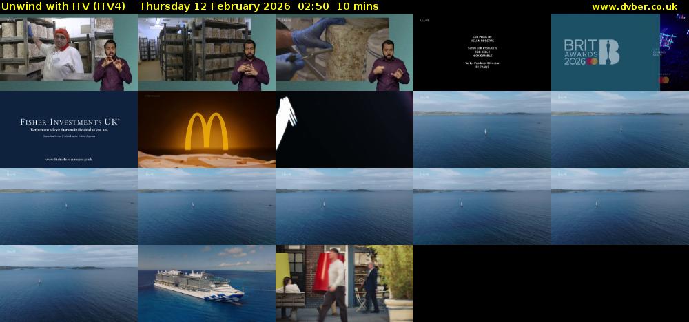 Unwind With ITV (ITV4) Thursday 12 February 2026 02:50 - 03:00