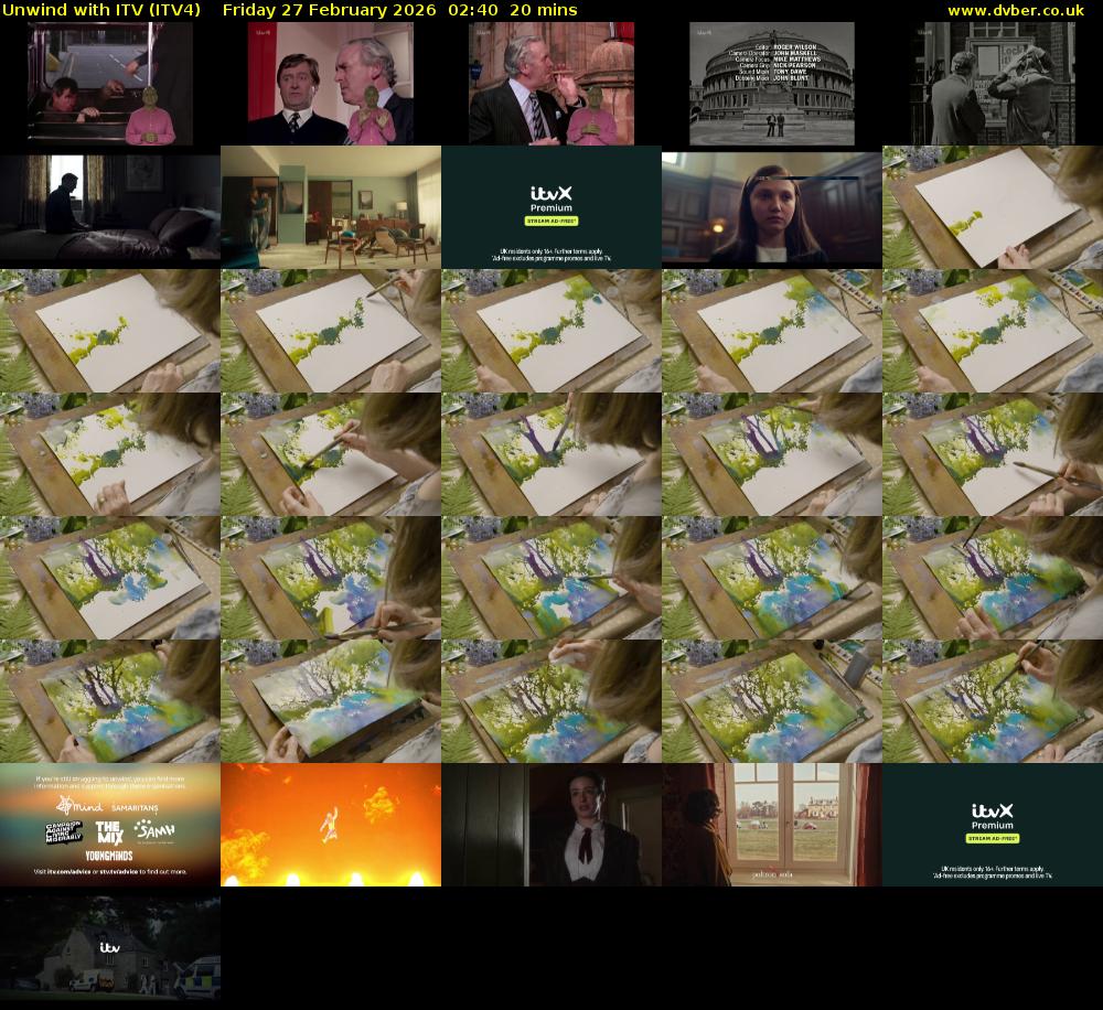 Unwind With ITV (ITV4) Friday 27 February 2026 02:40 - 03:00