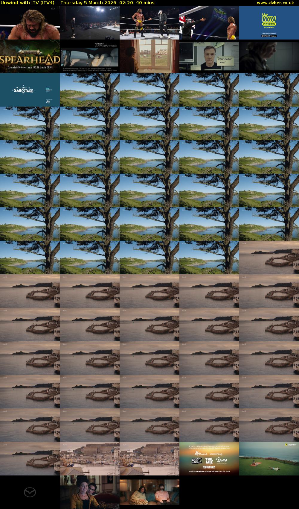 Unwind With ITV (ITV4) Thursday 5 March 2026 02:20 - 03:00