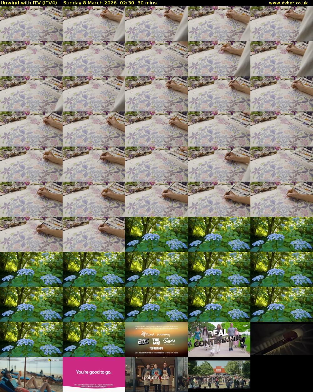 Unwind With ITV (ITV4) Sunday 8 March 2026 02:30 - 03:00