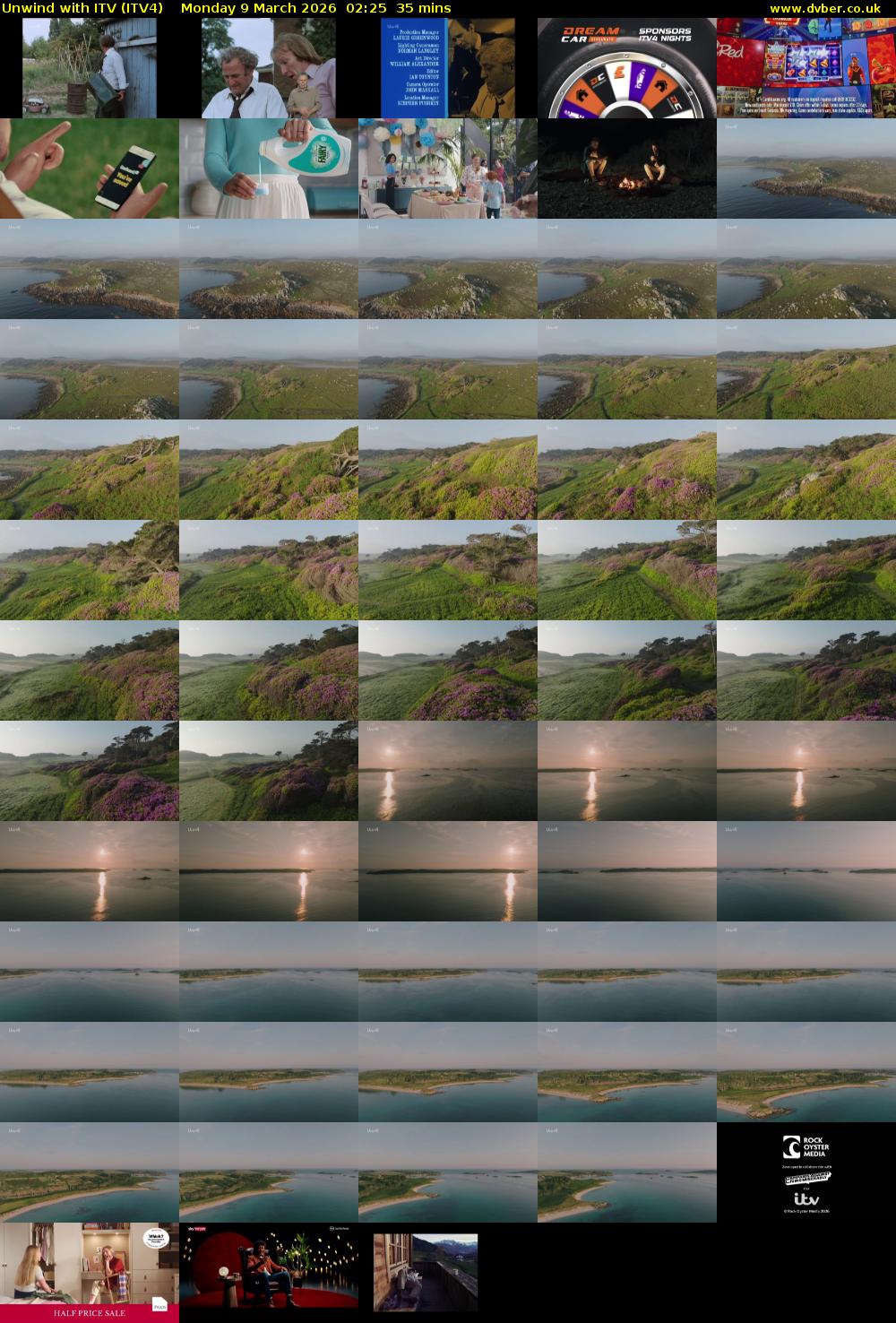 Unwind With ITV (ITV4) Monday 9 March 2026 02:25 - 03:00