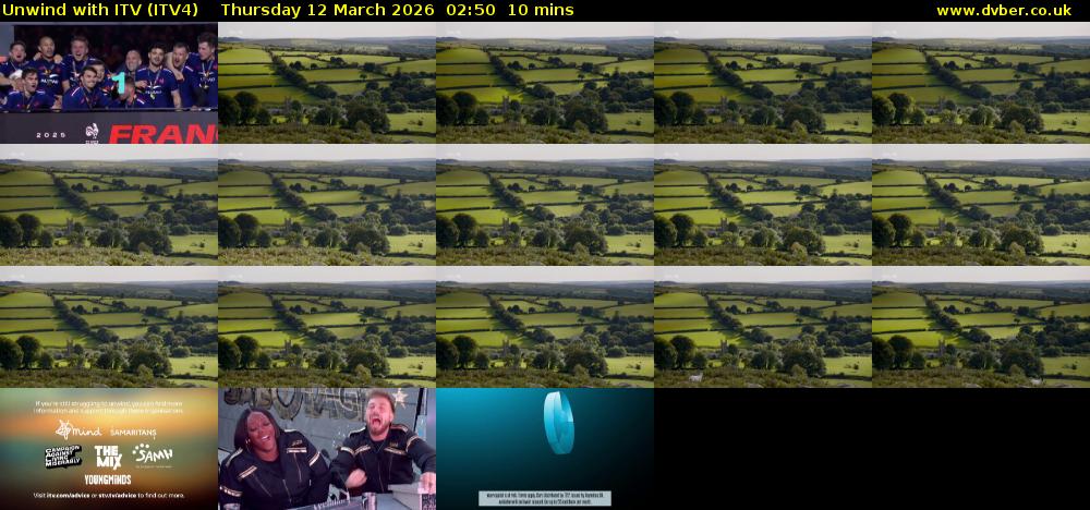 Unwind With ITV (ITV4) Thursday 12 March 2026 02:50 - 03:00