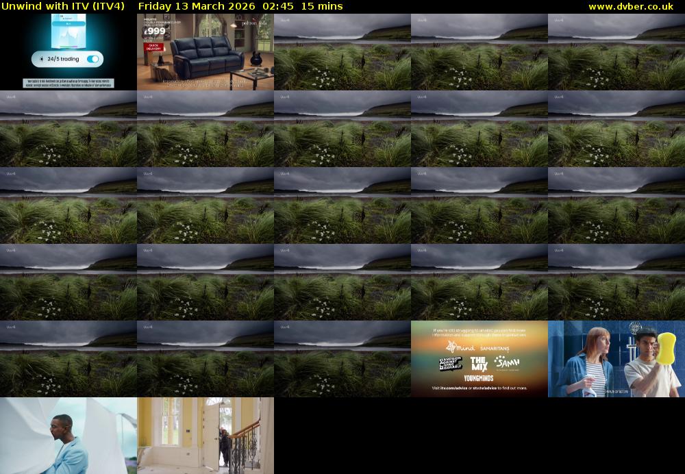 Unwind With ITV (ITV4) Friday 13 March 2026 02:45 - 03:00