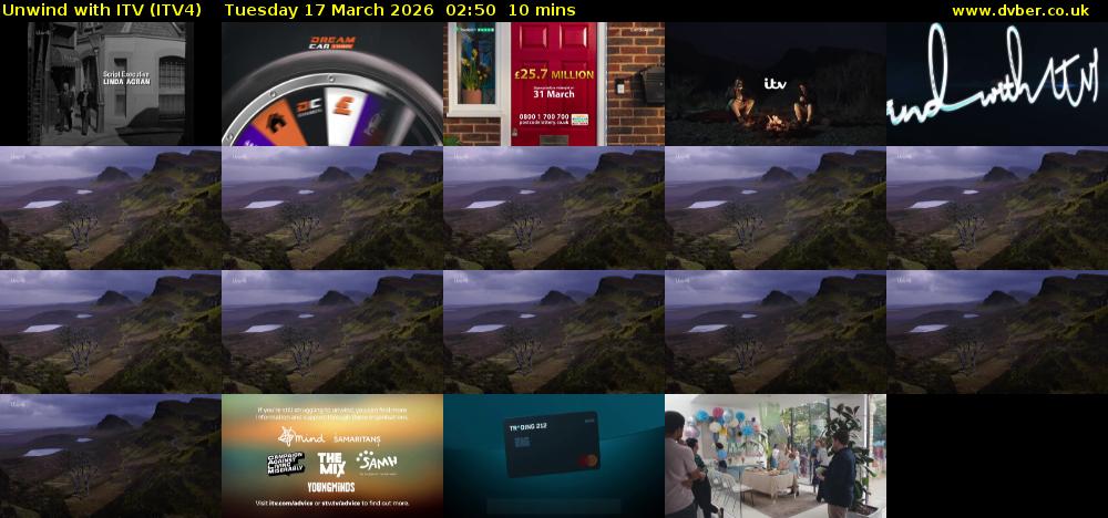 Unwind With ITV (ITV4) Tuesday 17 March 2026 02:50 - 03:00