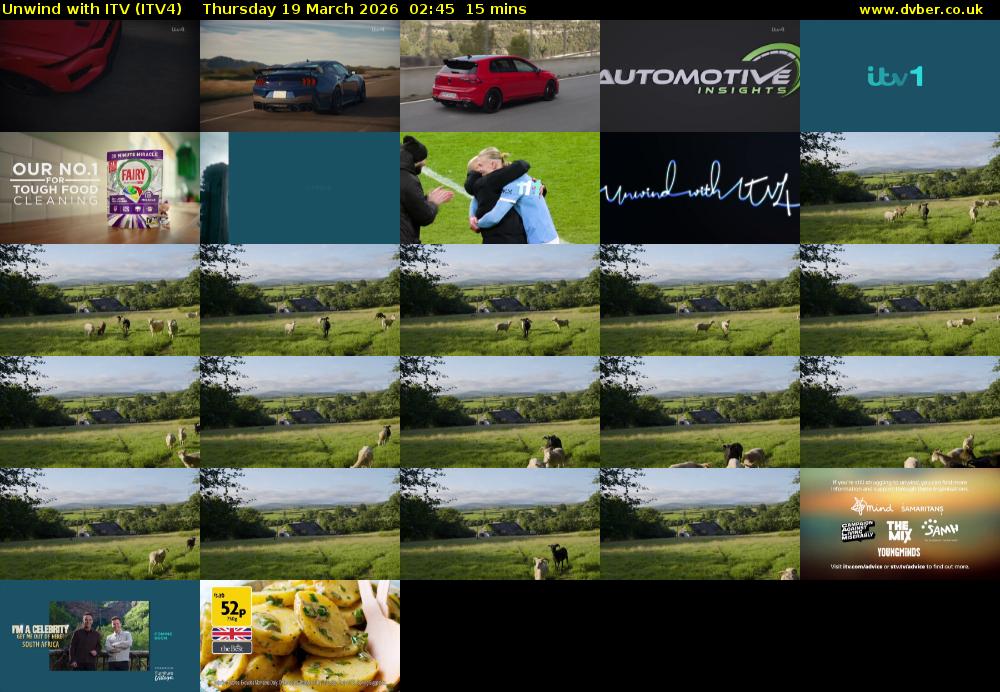 Unwind With ITV (ITV4) Thursday 19 March 2026 02:45 - 03:00