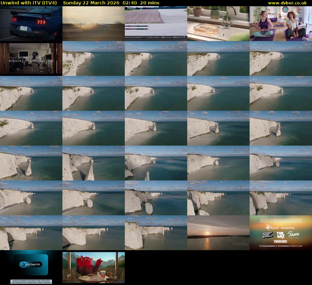 Unwind With ITV (ITV4) Sunday 22 March 2026 02:40 - 03:00