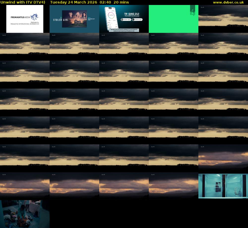 Unwind With ITV (ITV4) Tuesday 24 March 2026 02:40 - 03:00