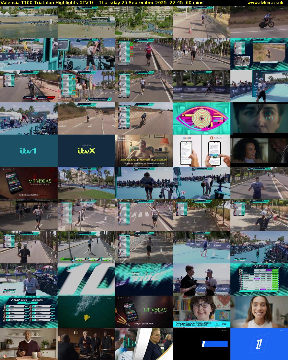 Valencia T100 Triathlon Highlights (ITV4) Thursday 25 September 2025 22:45 - 23:45