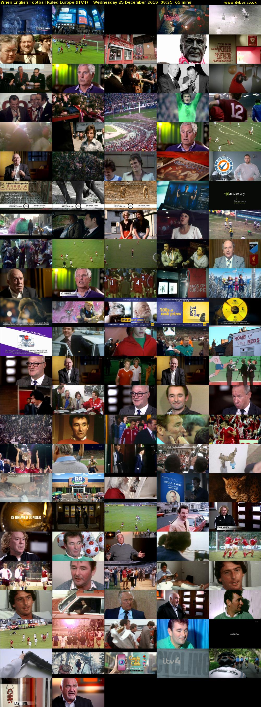 When English Football Ruled Europe (ITV4) Wednesday 25 December 2019 09:25 - 10:30
