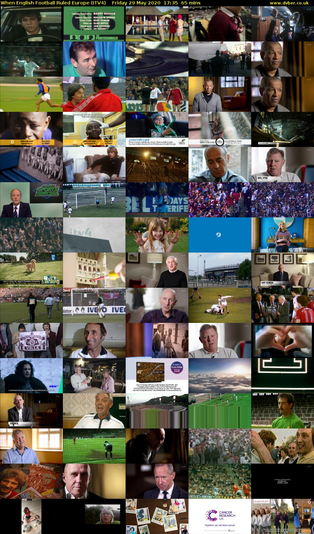 When English Football Ruled Europe (ITV4) Friday 29 May 2020 17:35 - 18:40