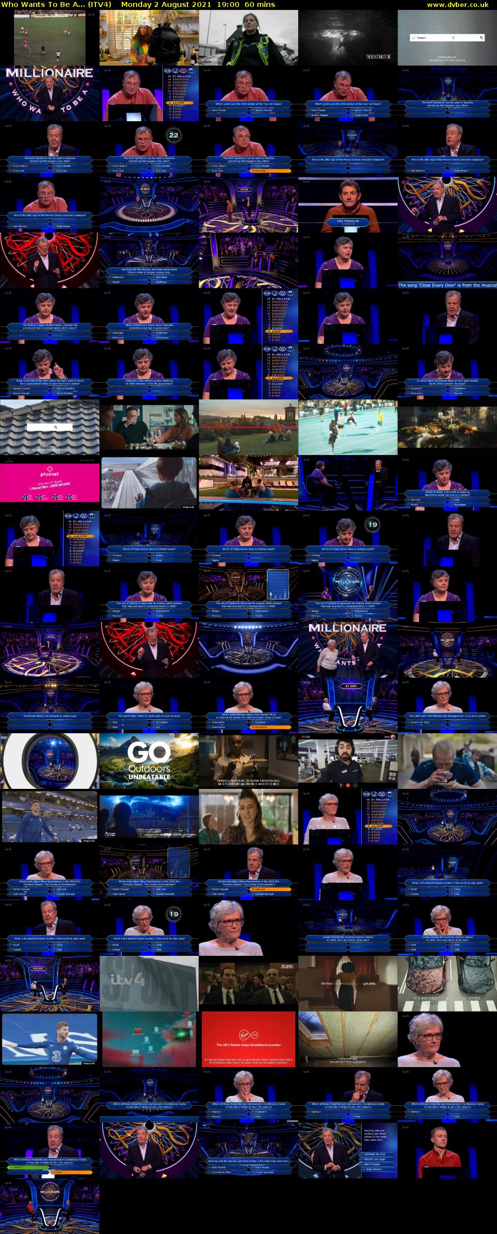 Who Wants To Be A... (ITV4) Monday 2 August 2021 19:00 - 20:00