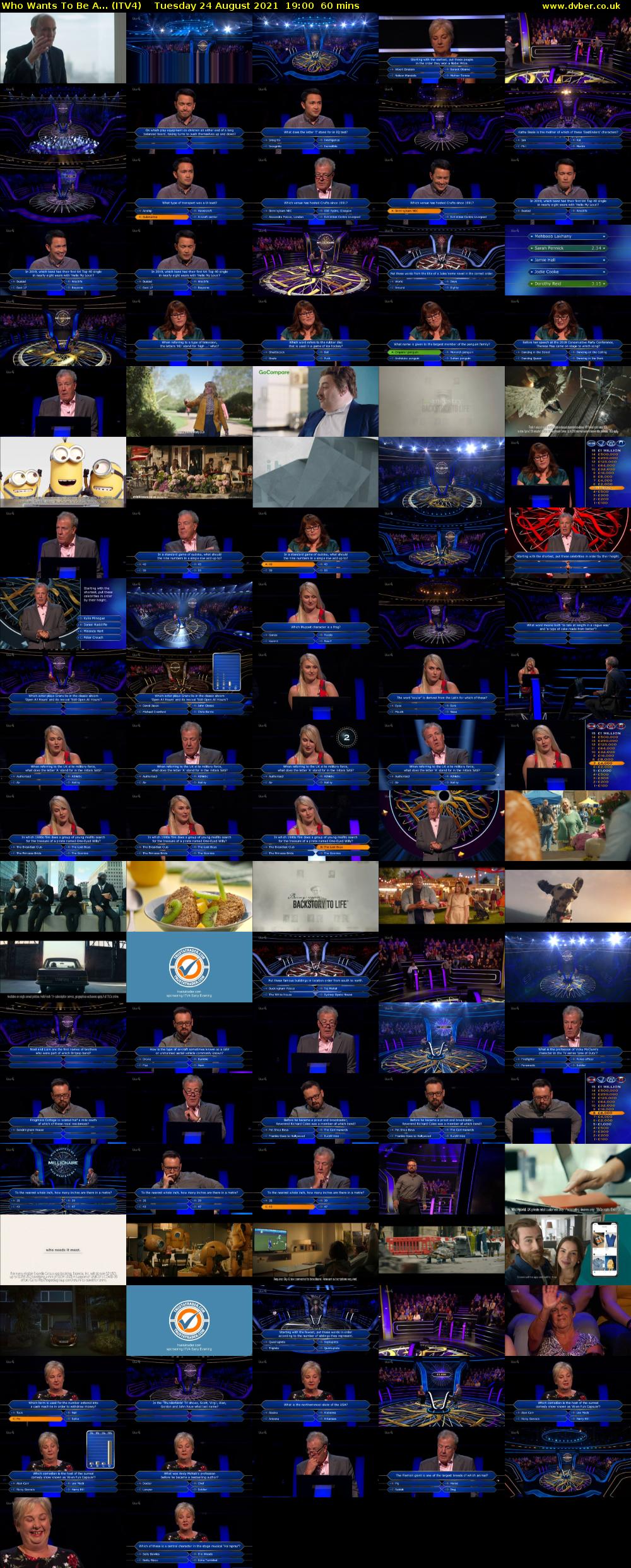 Who Wants To Be A... (ITV4) Tuesday 24 August 2021 19:00 - 20:00