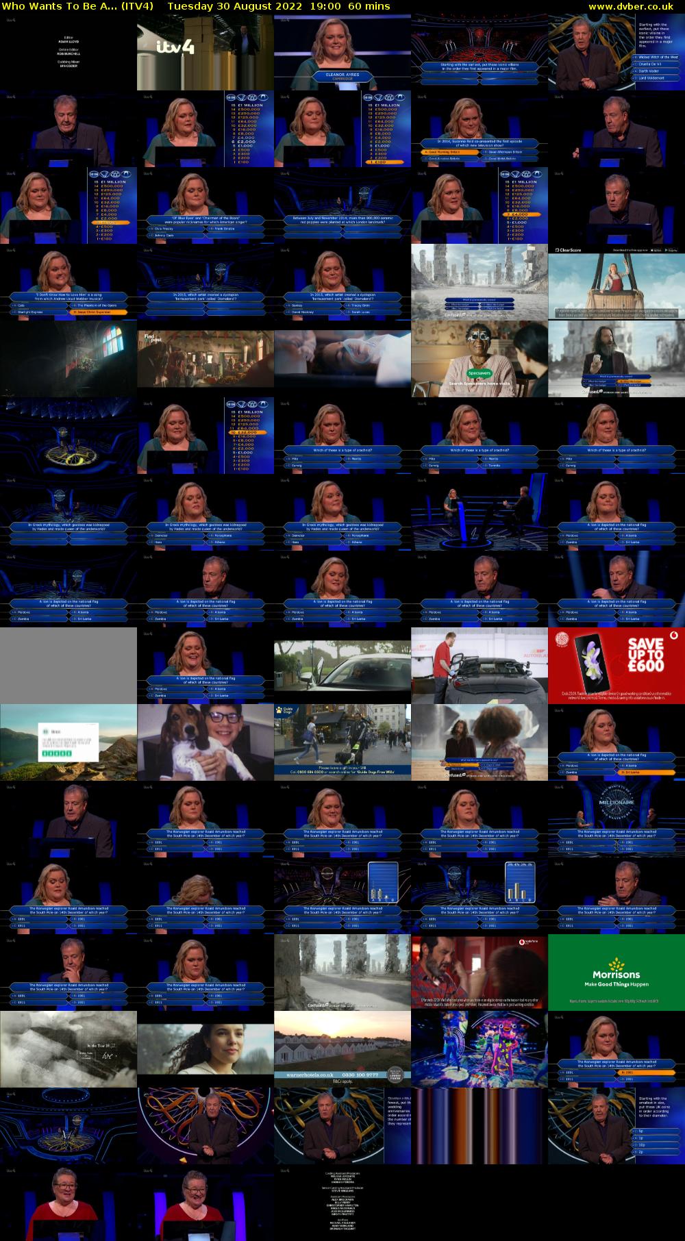 Who Wants To Be A... (ITV4) Tuesday 30 August 2022 19:00 - 20:00