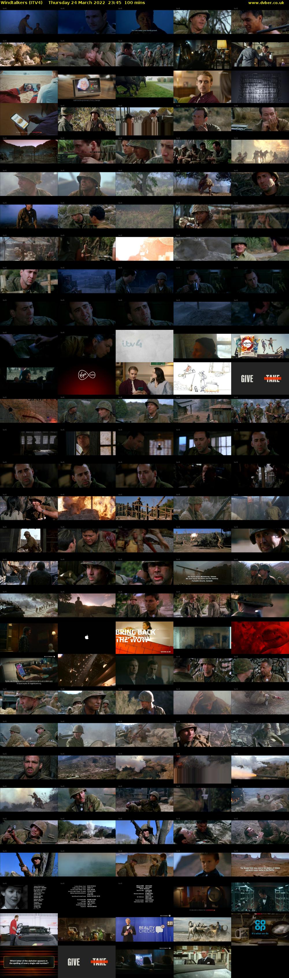 Windtalkers (ITV4) Thursday 24 March 2022 23:45 - 01:25