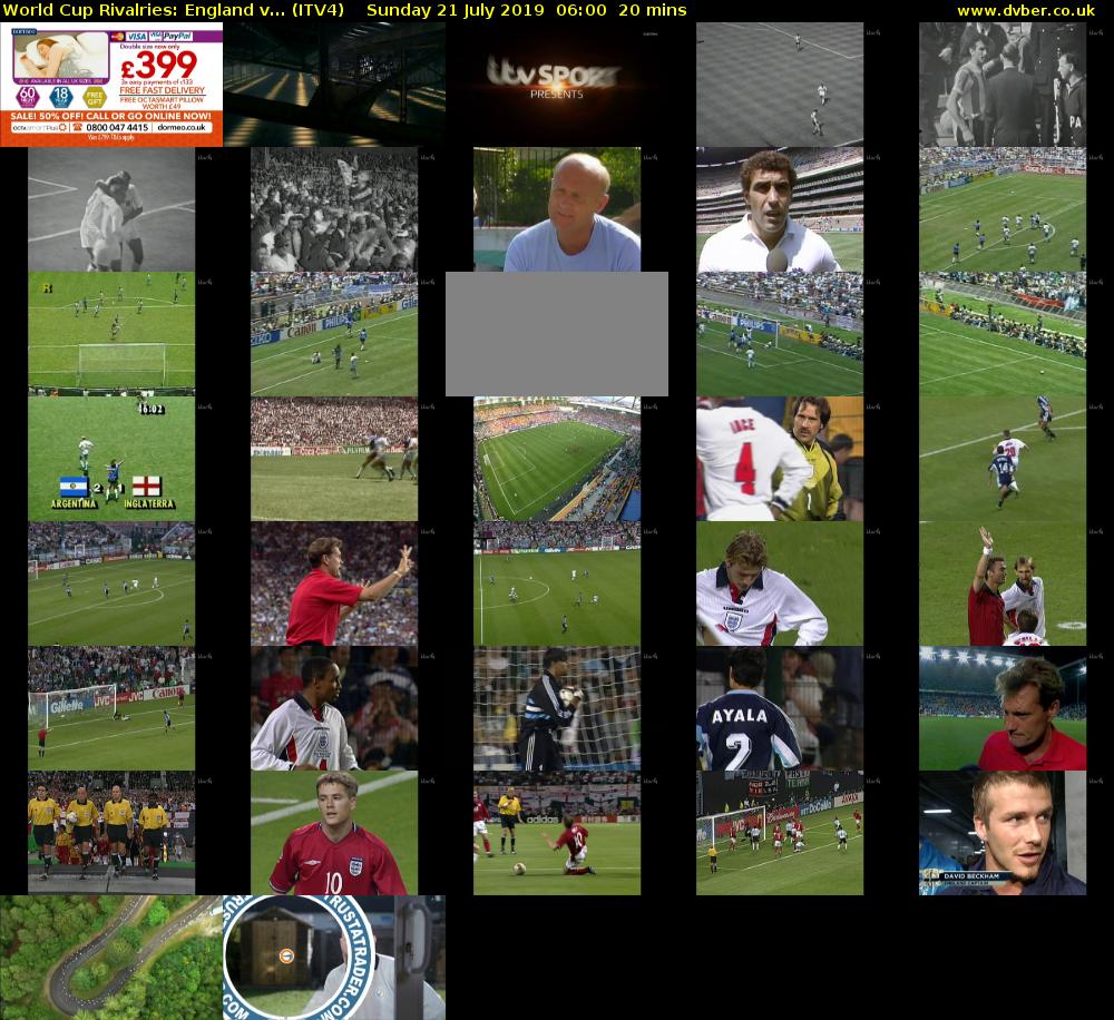 World Cup Rivalries: England v... (ITV4) Sunday 21 July 2019 06:00 - 06:20