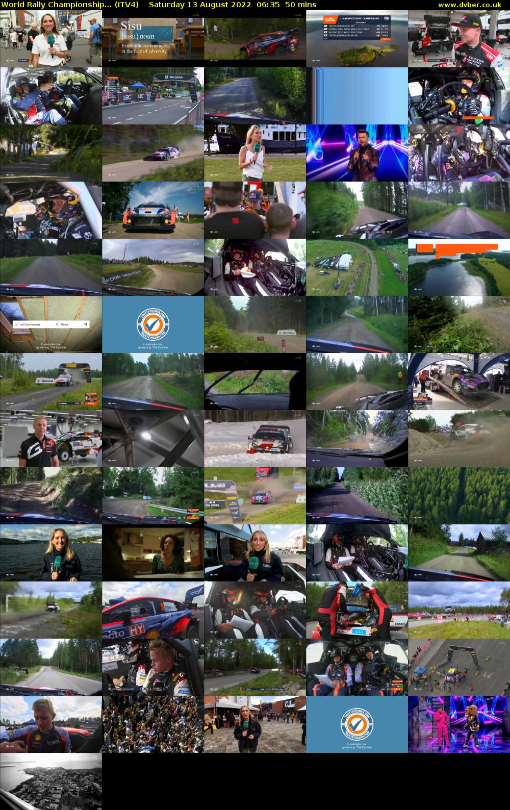 World Rally Championship... (ITV4) Saturday 13 August 2022 06:35 - 07:25