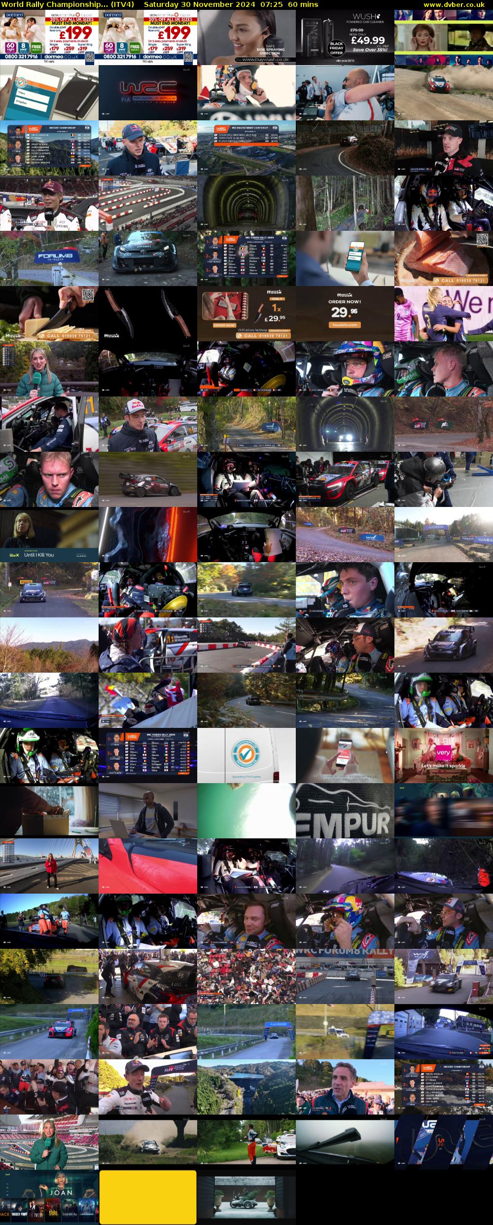 World Rally Championship... (ITV4) Saturday 30 November 2024 07:25 - 08:25