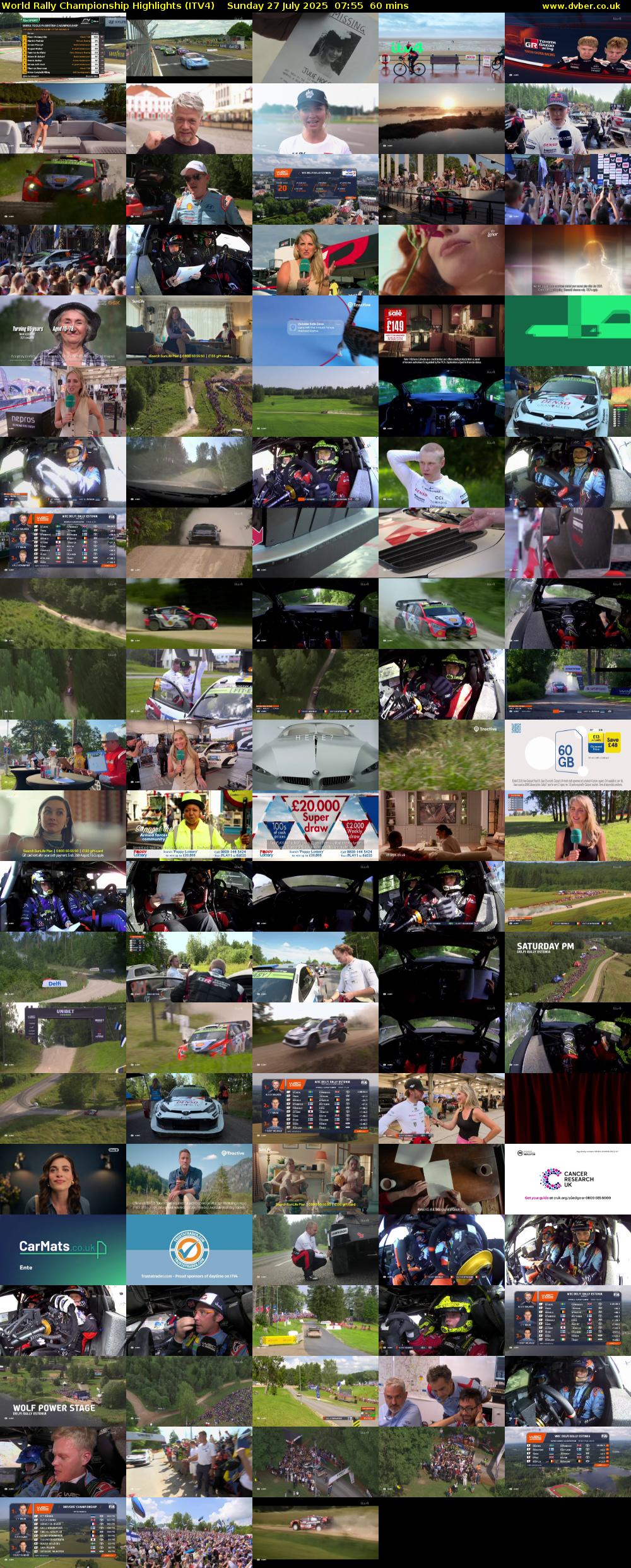 World Rally Championship Highlights (ITV4) Sunday 27 July 2025 07:55 - 08:55