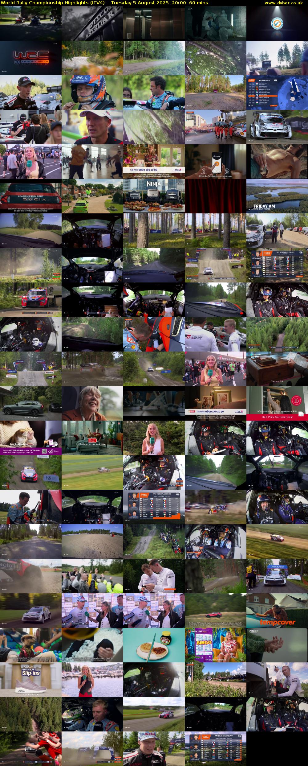 World Rally Championship Highlights (ITV4) Tuesday 5 August 2025 20:00 - 21:00