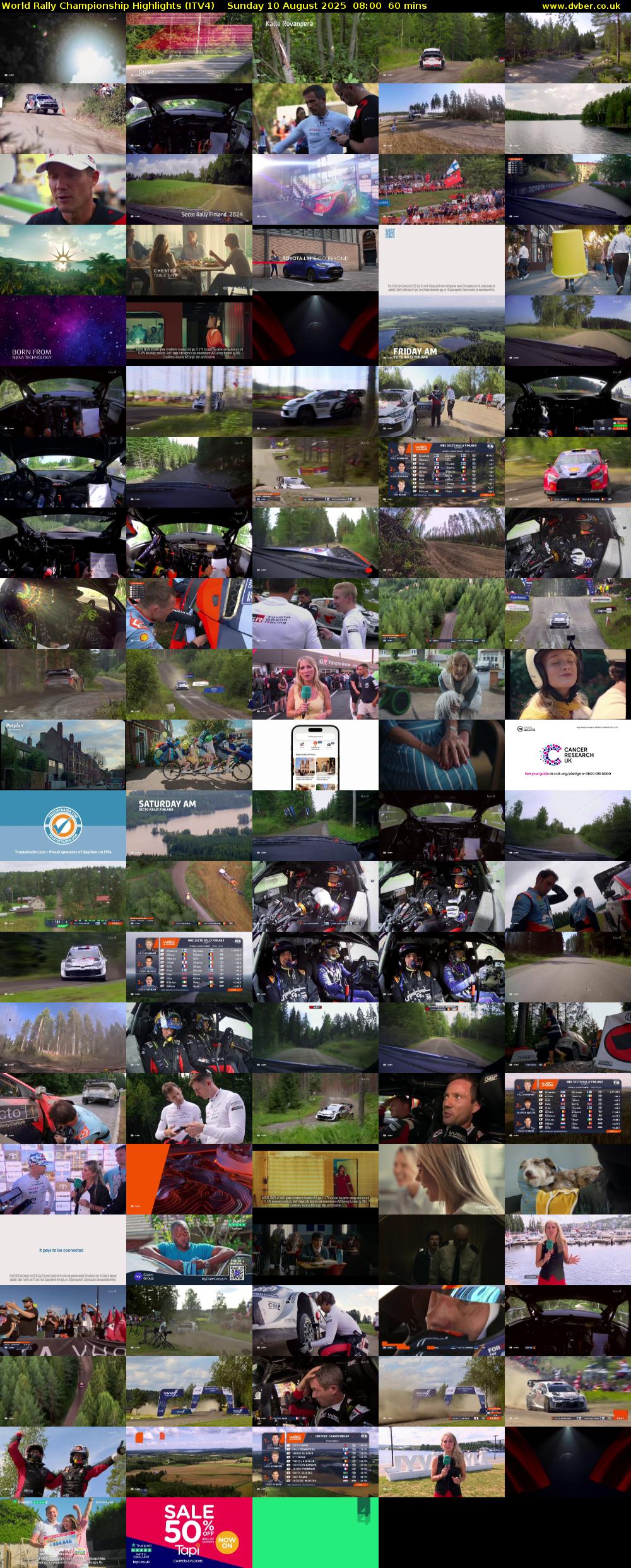 World Rally Championship Highlights (ITV4) Sunday 10 August 2025 08:00 - 09:00