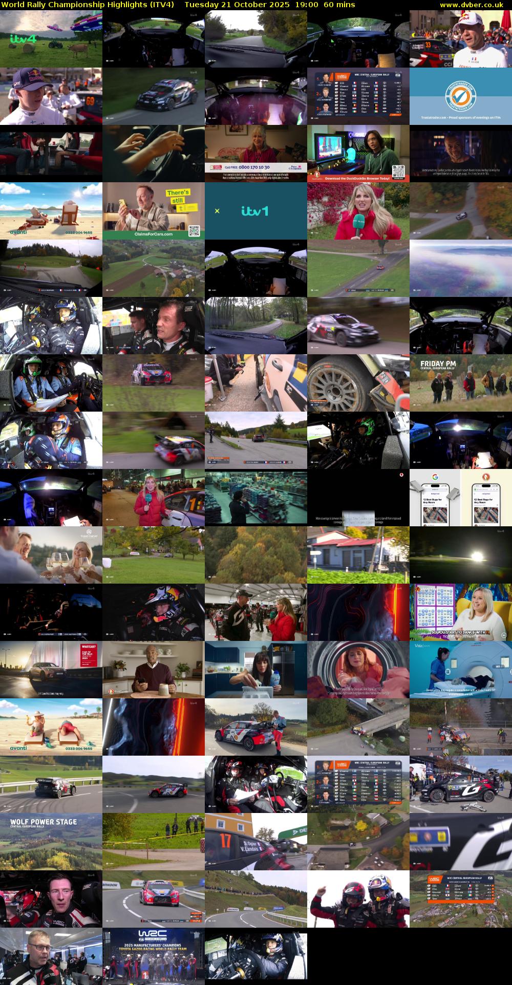 World Rally Championship Highlights (ITV4) Tuesday 21 October 2025 19:00 - 20:00