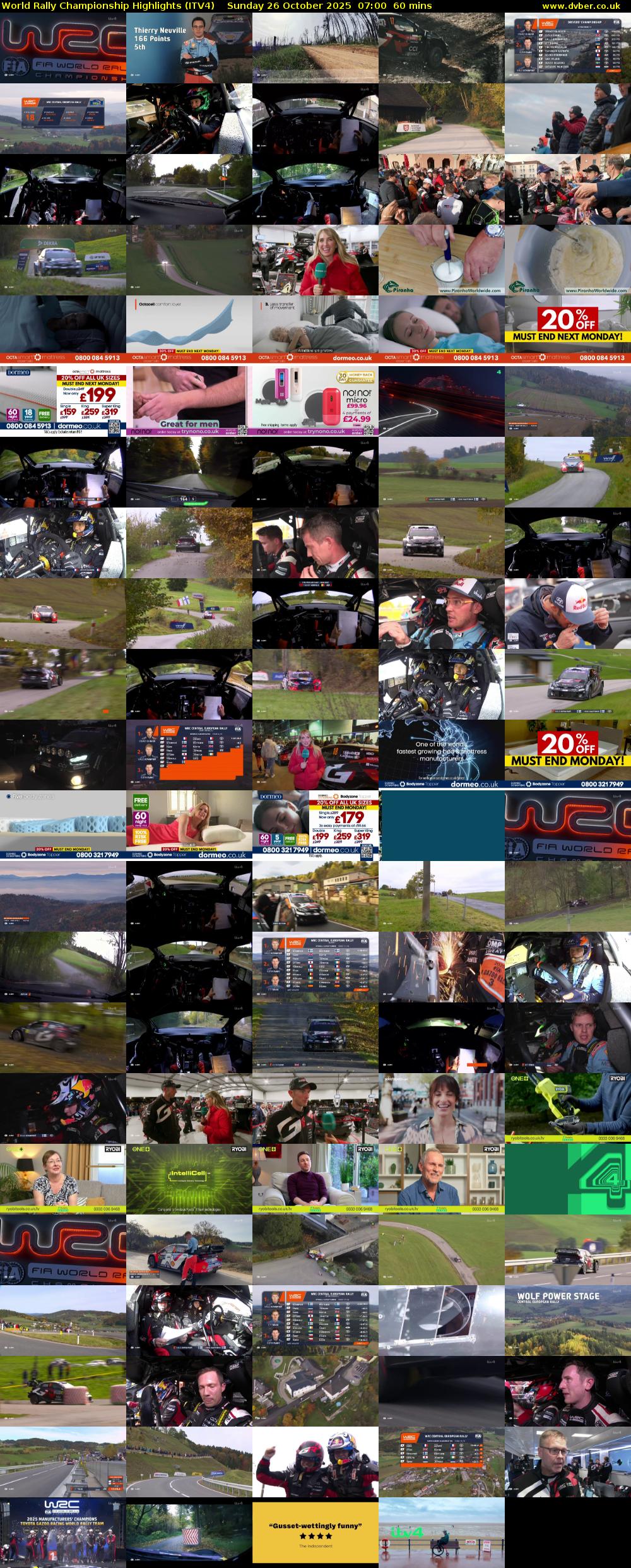 World Rally Championship Highlights (ITV4) Sunday 26 October 2025 07:00 - 08:00
